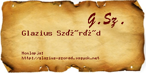 Glazius Szórád névjegykártya
